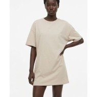 Μπλούζα κοντομάνικη oversized μπεζ ανοιχτό
