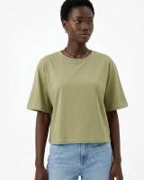 Crop top βαμβακερό light χακί