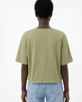 Crop top βαμβακερό light χακί