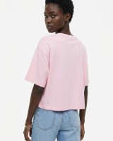 Crop top βαμβακερό παλ ροζ