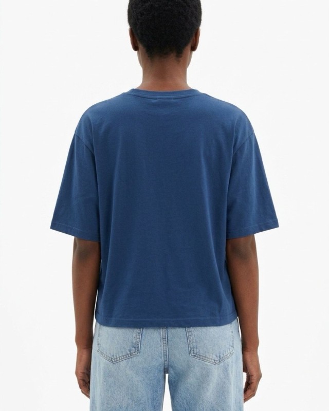 Crop top βαμβακερό   ιντιγκο