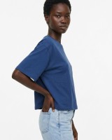 Crop top βαμβακερό   ιντιγκο