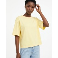 Crop top βαμβακερό κίτρινο