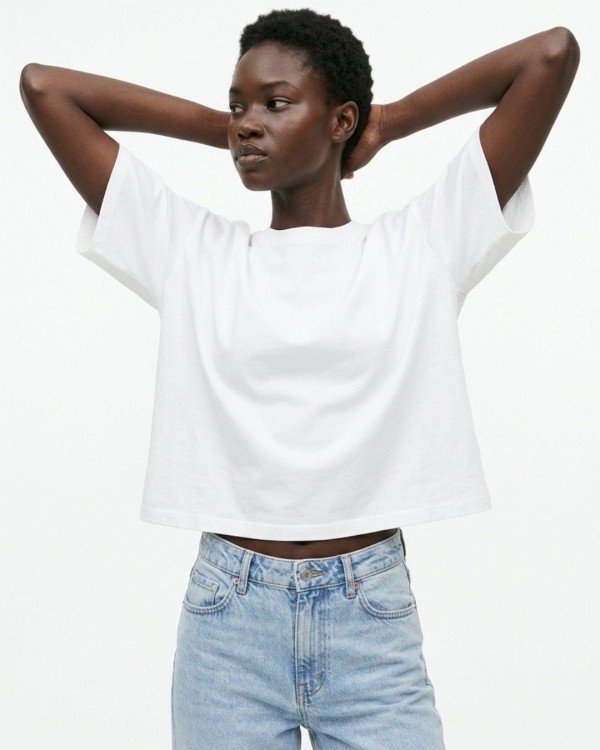 Crop top βαμβακερό κίτρινο