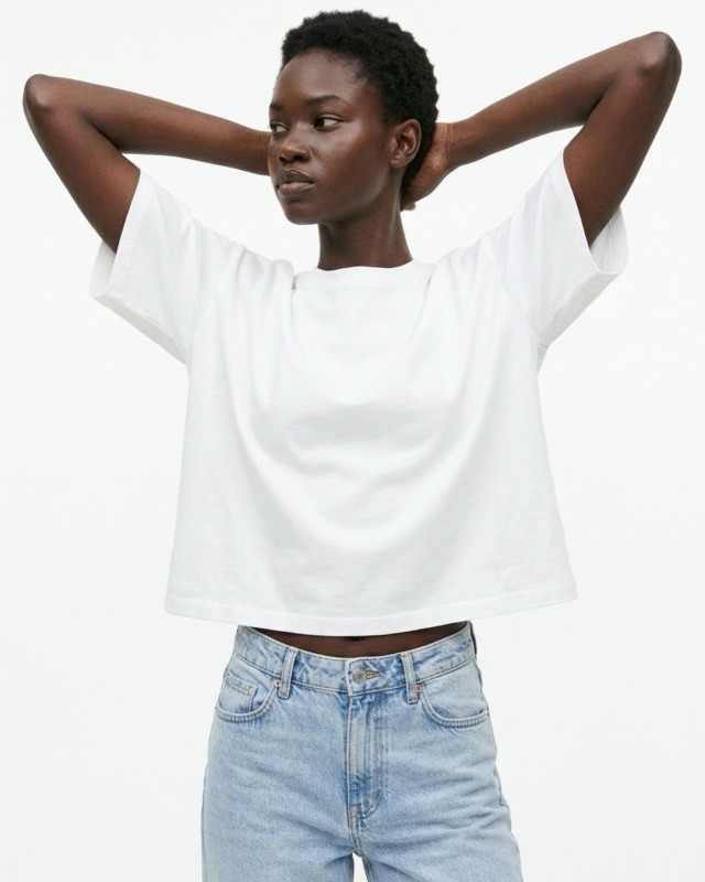 Crop top βαμβακερό  εκρού