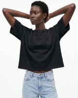 Crop top βαμβακερό μαύρο
