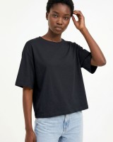 Crop top βαμβακερό μαύρο
