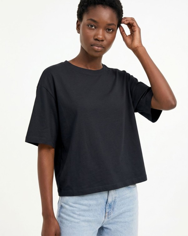 Crop top βαμβακερό κίτρινο