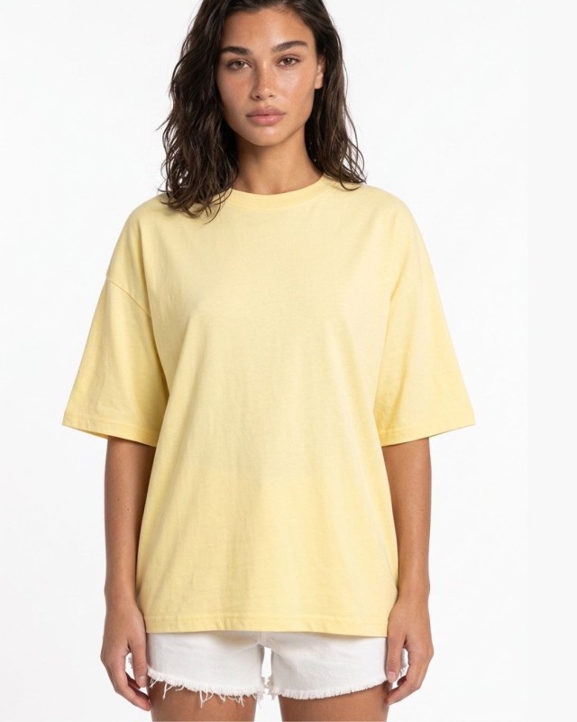 Μπλούζα οversized με τρουακάρ μανίκι yellow
