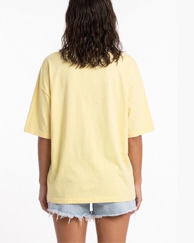 Μπλούζα οversized με τρουακάρ μανίκι yellow