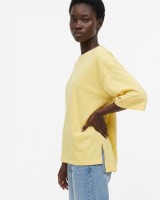 Μπλούζα φαρδιά με τρουακάρ μανίκι yellow
