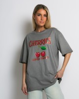 Cherries  Oversized T-Shirt γκρι