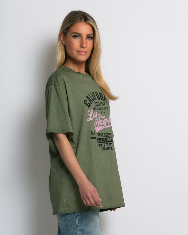 Califronia  Oversized T-Shirt χακί