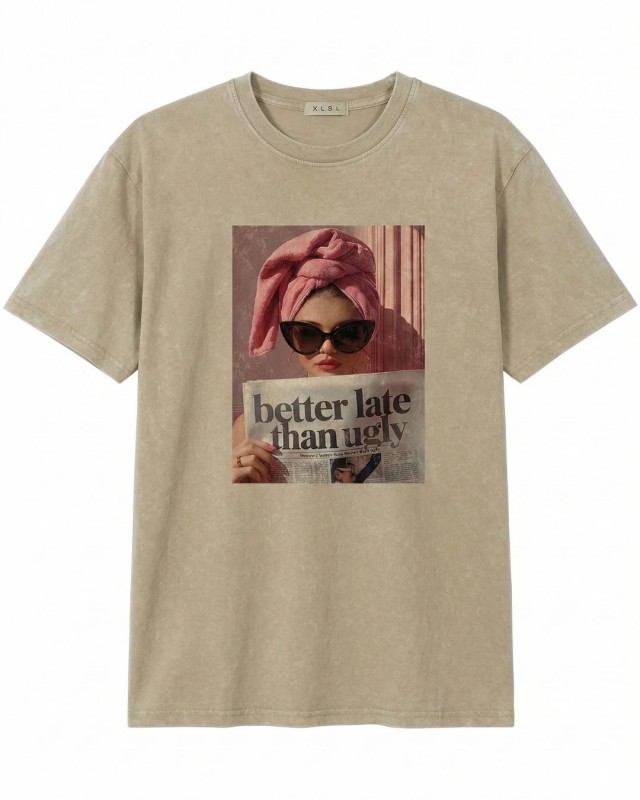 FACE Oversized T-Shirt μπεζ