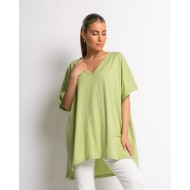 Μπλούζα oversized με "V" avocado