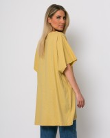Μπλούζα oversized με "V" κίτρινο