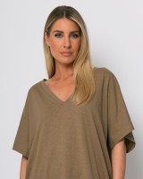 Μπλούζα oversized με "V" sand