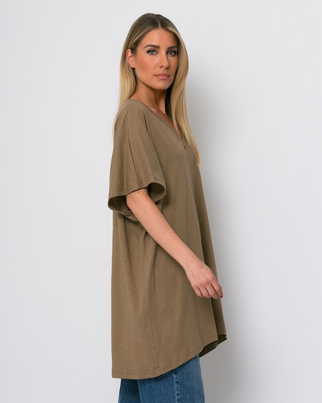 Μπλούζα oversized με "V" sand