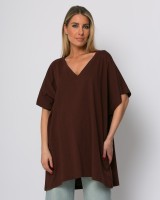 Μπλούζα oversized με "V" chocola