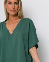 Μπλούζα oversized με "V" βεραμάν