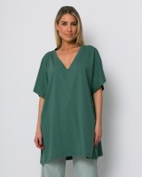 Μπλούζα oversized με "V" βεραμάν