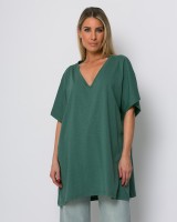 Μπλούζα oversized με "V" βεραμάν