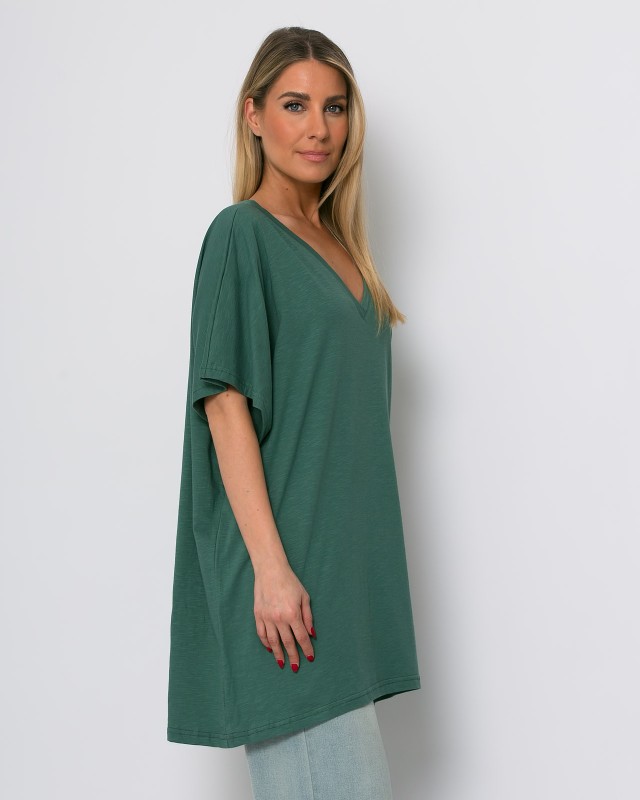 Μπλούζα oversized με "V" βεραμάν