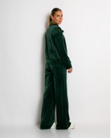 Σετ μπλούζα με φερμουάρ και παντελόνα βελουτέ κυπαρισσί