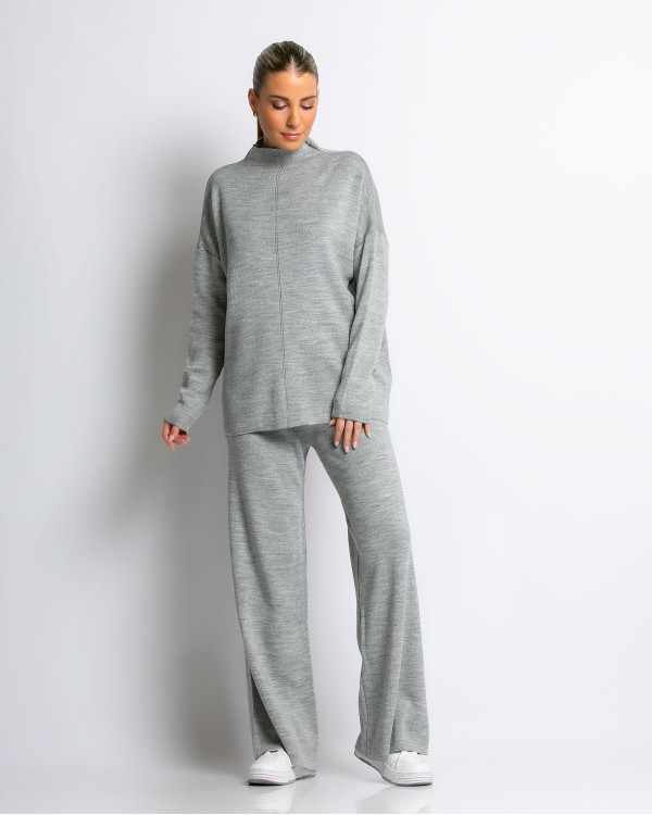 Σετ πλεκτό με κλειστή λαιμόκοψη ταμπά