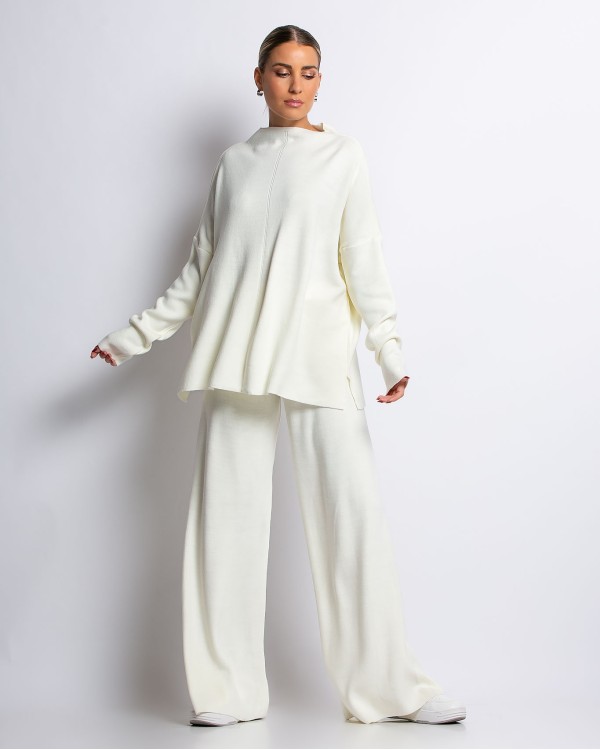 Σετ πλεκτό με κλειστή λαιμόκοψη ταμπά