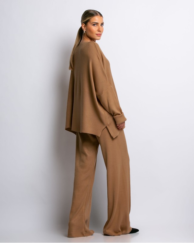 Σετ πλεκτό με κλειστή λαιμόκοψη ταμπά