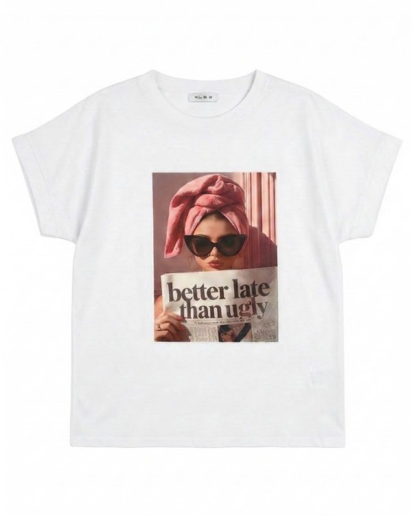 FACE T-Shirt με Graphic Print λευκό