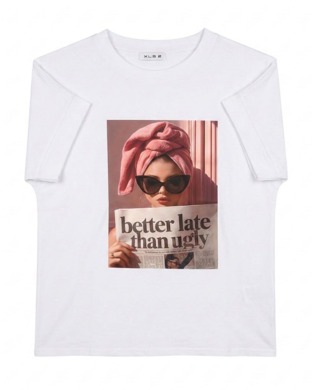FACE T-Shirt με Graphic Print λευκό