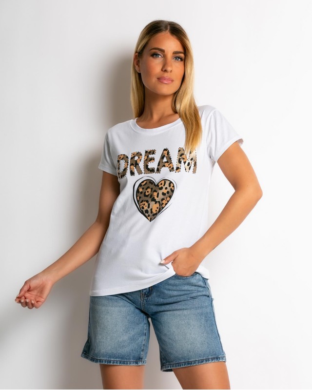 Μπλούζα κοντομάνικη με σχέδιο Dream Μπλούζα κοντομάνικη με σχέδιο Dream