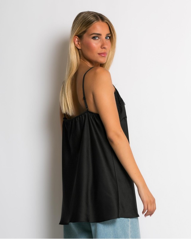 Μπλούζα lingerie μαύρο Μπλούζα lingerie μαύρο