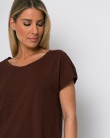 Μπλούζα ζαπονέ στρογγυλεμένη στο τελείωμα chocolat
