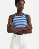 Crop top ριγέ μπλε ρουά