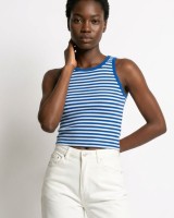 Crop top ριγέ μπλε ρουά