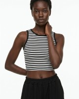 Crop top ριγέ μαύρο