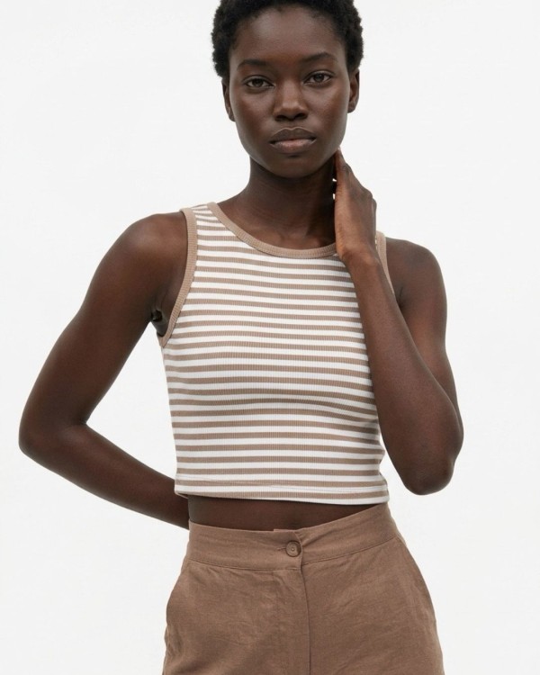 Crop top ριγέ μπλε ρουά