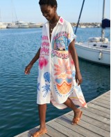 Φόρεμα oversized με κουμπιά "Frida Kahlo"