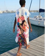 Φόρεμα oversized με κουμπιά "Frida Kahlo"