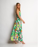 Φόρεμα με έντονα prints & κουμπιά πράσινο Φόρεμα με έντονα prints & κουμπιά πράσινο