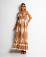 Φόρεμα boho με μοτίβα ταμπά