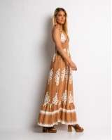 Φόρεμα boho με μοτίβα ταμπά