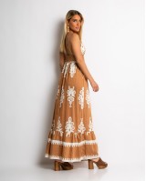 Φόρεμα boho με μοτίβα ταμπά