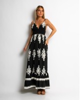 Φόρεμα boho με μοτίβα μαύρο Φόρεμα boho με μοτίβα μαύρο