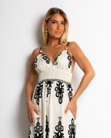 Φόρεμα boho με μοτίβα εκρού Φόρεμα boho με μοτίβα εκρού