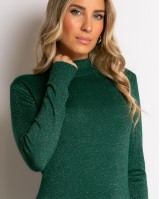 Φόρεμα midi λούρεξ με κλειστή λαιμόκοψη λούρεξ πράσινο