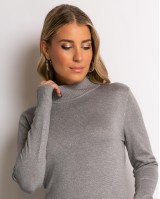 Φόρεμα midi λούρεξ με κλειστή λαιμόκοψη λούρεξ γκρι